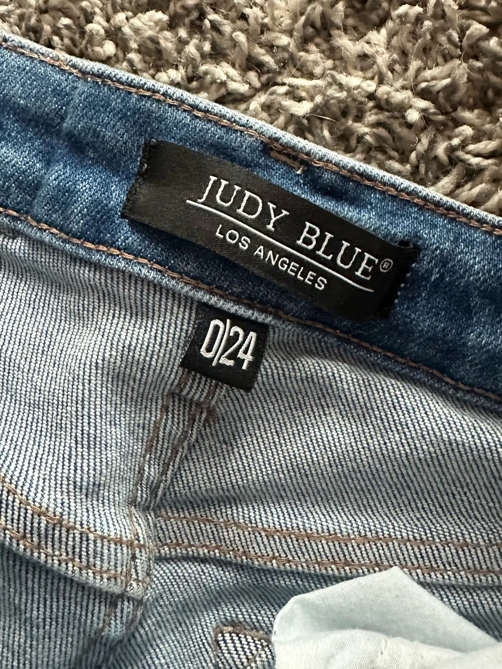 Judy Blue Light Blue Distressed Straight Leg Jeans - Picture 4 of 5